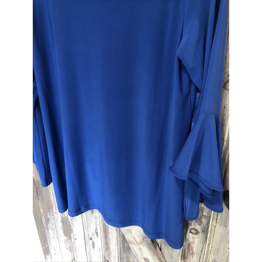 Women with Control Flounce Sleeve Top Blue Career Slimming  size Small NWOT New - Picture 9 of 13
